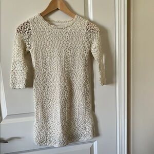 Cream Crochet Knit Dress